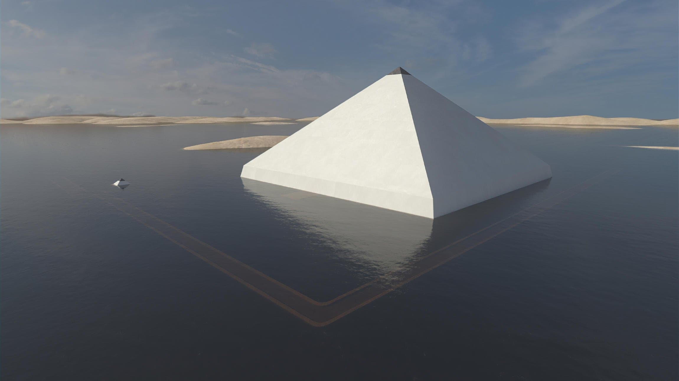 Egypt floating pyramid
