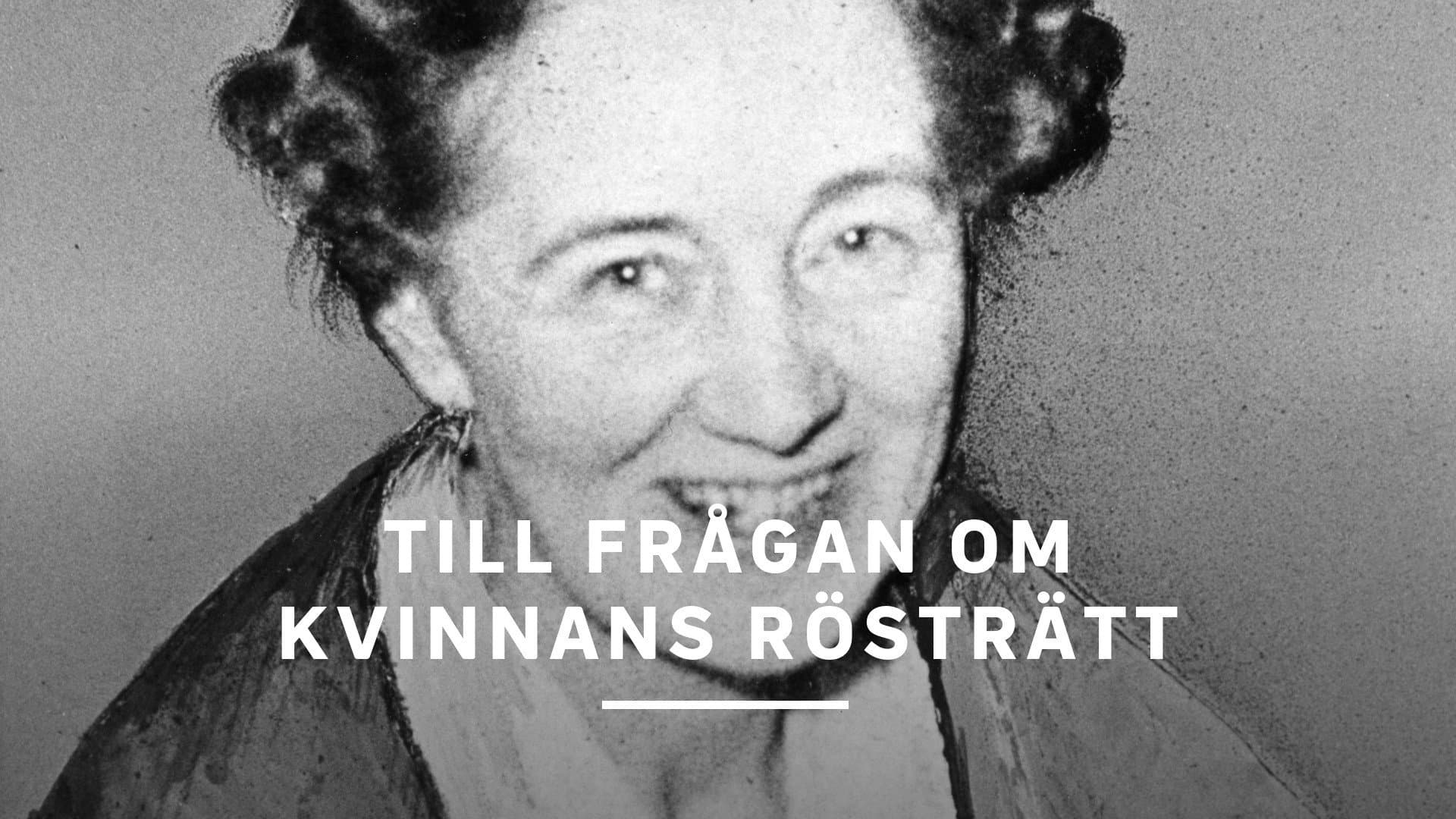 Till frågan om kvinnans rösträtt