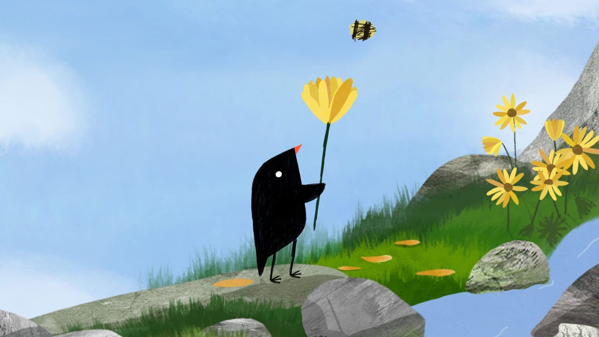 Der kleine Vogel und die Bienen