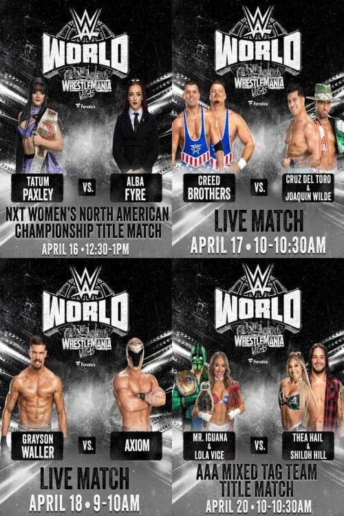 LIVE matches from WWE World: April 16, 2026
