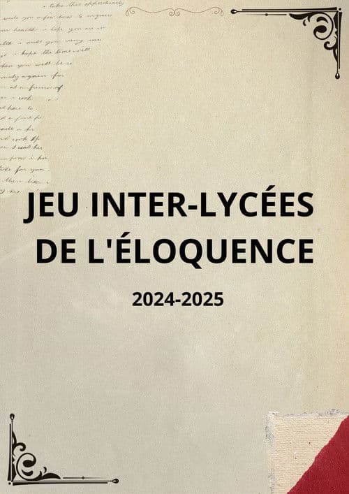 JEU INTER-LYCÉES  DE L'ÉLOQUENCE