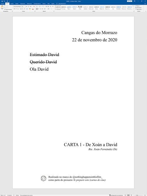 CARTA 1 - De Xoán a David