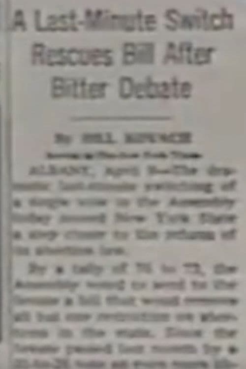 The legalisation of abortion in New York